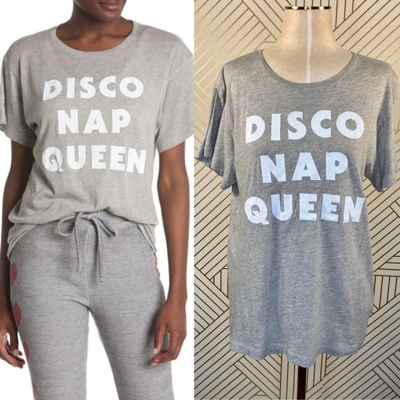 Wildfox Disco Nap Queen Tee Shirt‎ in Gray - Picture 1 of 8